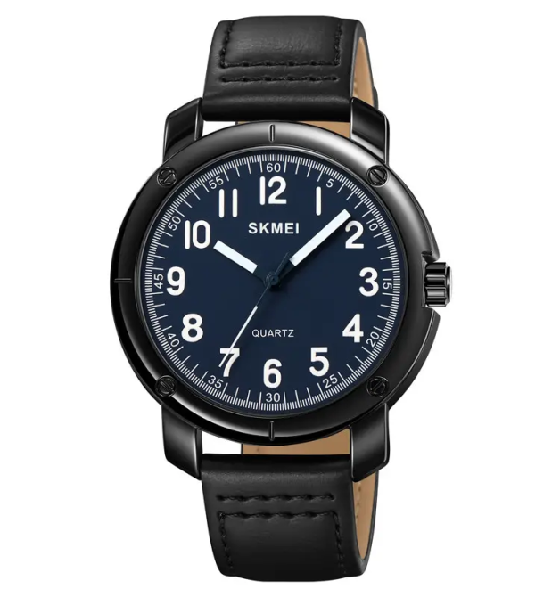 Классические наручные мужские часы Skmei 1987 Черны с синим Киев - изображение 1