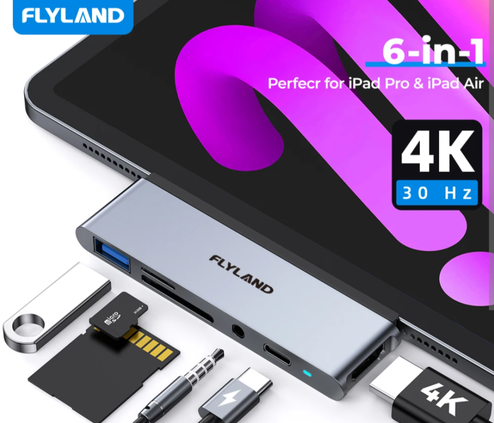 Концентратор Flyland usb-c 6-в-1 Луцьк - фото 2