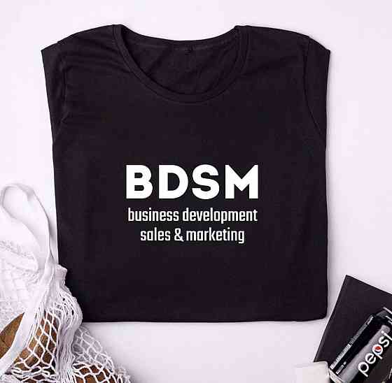 Жіноча футболка з написом — BDSM. 100% Cotton! Чернівці