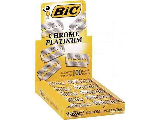 Леза для гоління 100шт Chrome Platinum (20пач*5лез) коробка ТМ BIC Київ