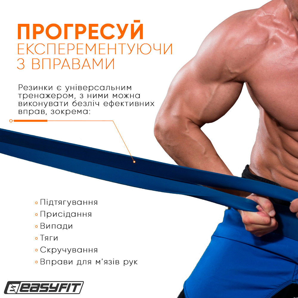 Гумова петля EasyFit 50-110 кг Синя Коломыя - изображение 4