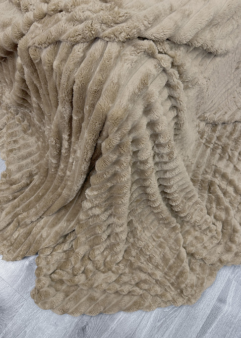 Плед-покривало смужка Шарпей 210х220 см (+-10см) Капучино (87-203) Київ - фото 8