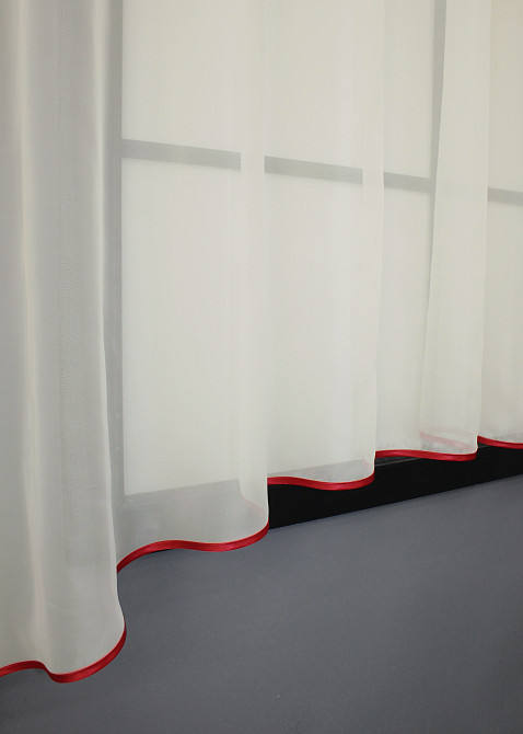 Кухонна тюль арка з ламбрекеном VR-Textil № 025к молочний з червоним 270х170 см (52-1052) Київ - фото 5