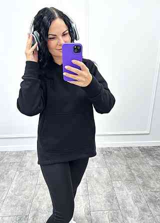 Худі вільного крою з капюшоном "Sky" оптом | Норма | Розпродаж моделі Чорний, 46-48 Київ