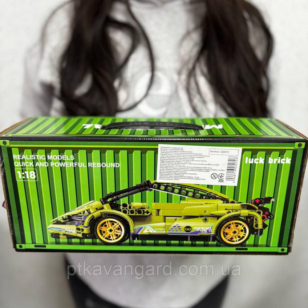 Конструктор машинка Ламборгини суперкар 470 деталей в контейнере Technic J 2007 C зеленый Хмельницкий - изображение 6