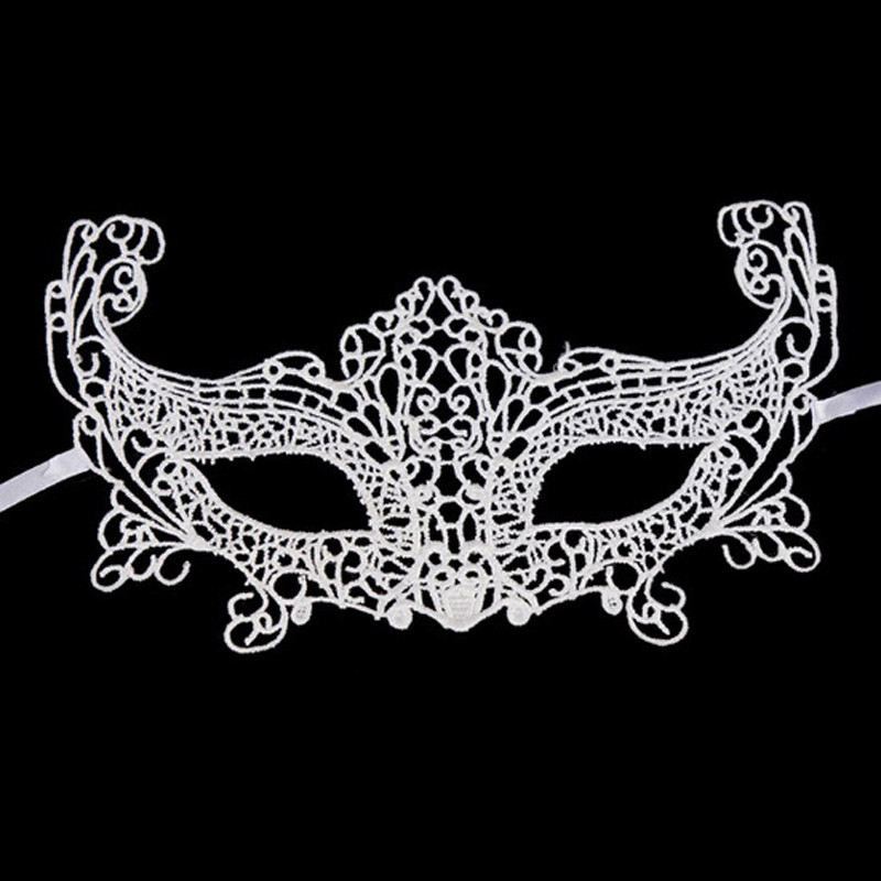 Маска ажурна біла карнавальна Київ - фото 1