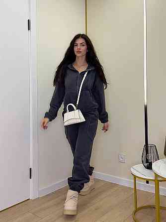 Женский теплый костюм двойка: худи и штаны двусторонний полар флис Графит, 44/48 Одесса