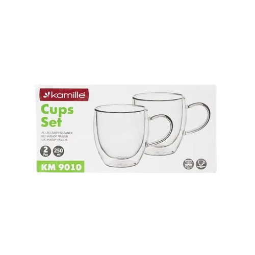 Набір чашок 2шт 250мл з подвійними стінками скло 9010 KAMILLE Житомир - фото 6