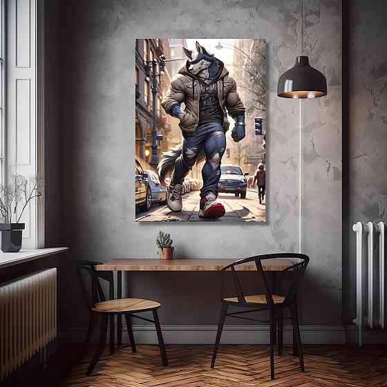 Картина Холсті в спортзал  Вовк  KLM_19 100х150 см Киев