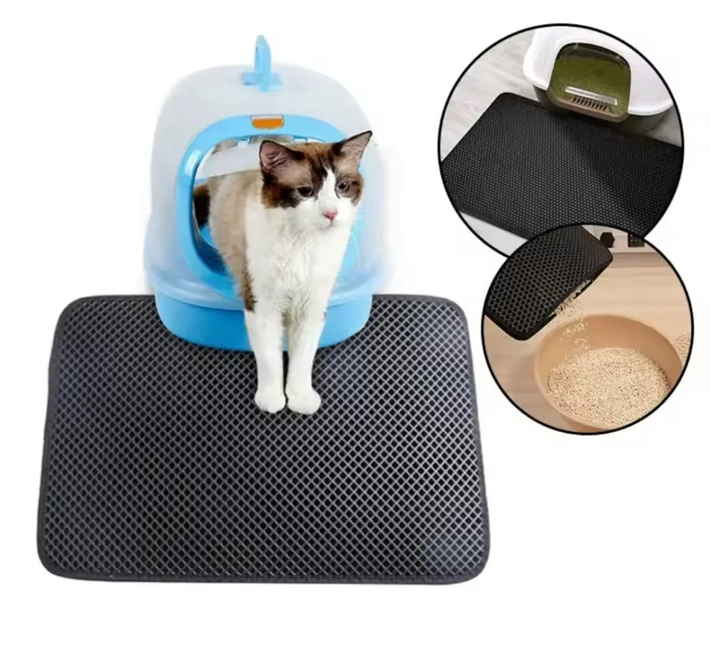 Коврик двойной для кошачьего туалета 30 на 30 черный Киев - изображение 3