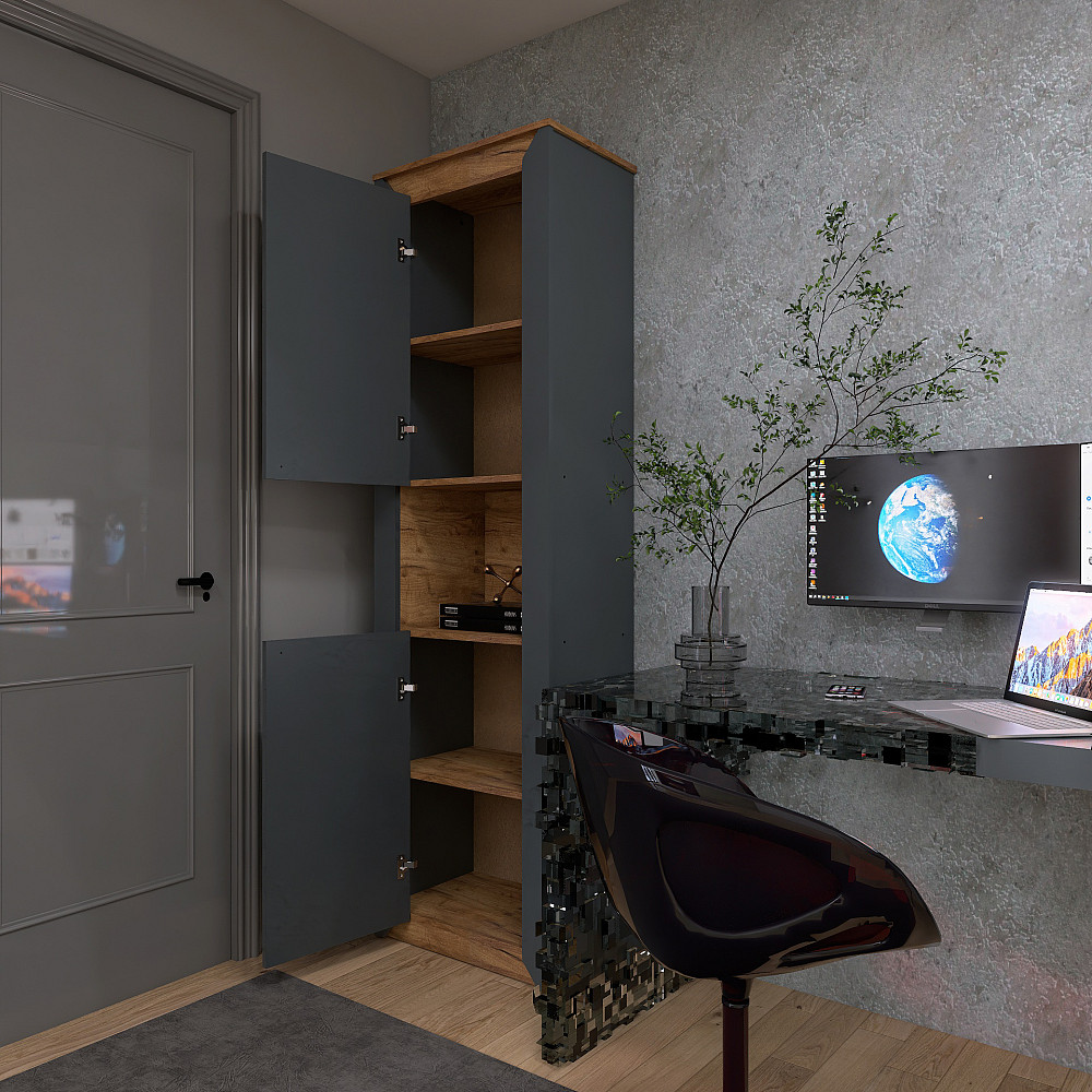 Пенал открытий Эверест Нордик-600 Графит + Дуб крафт золотой (DTM-5534) Львов - изображение 5