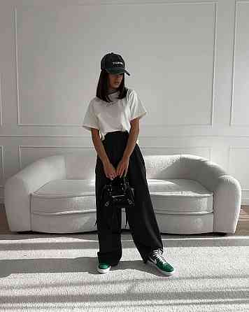 Женские базовые брюки палаццо костюмка Черный, 46/48 Одесса