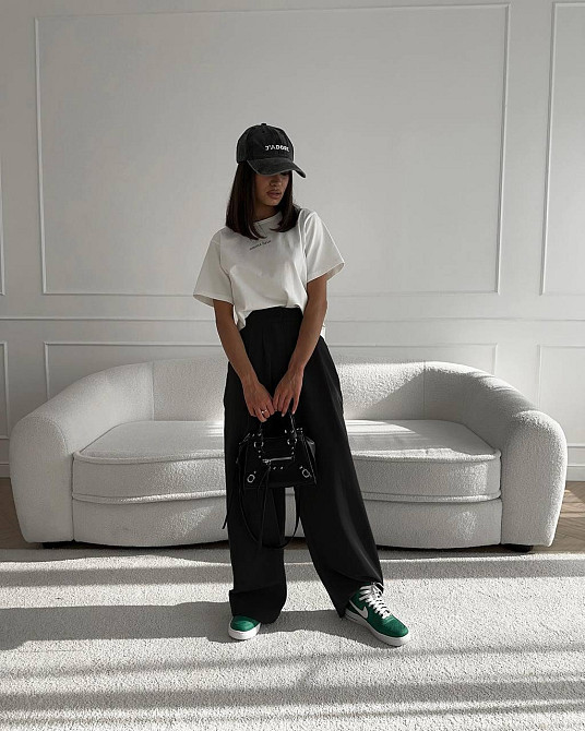 Женские базовые брюки палаццо костюмка Черный, 46/48 Одесса - изображение 3