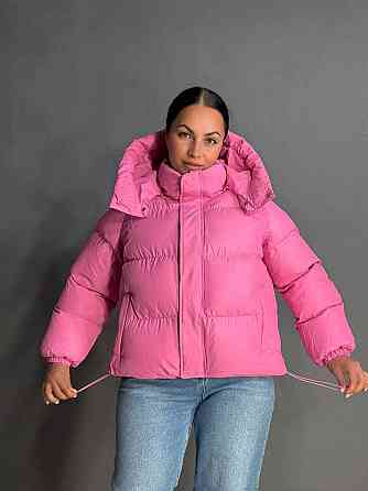 Куртка женская Lady Yep 10005 дутая пуффер с капюшоном розовая, розовый, 42 Одесса