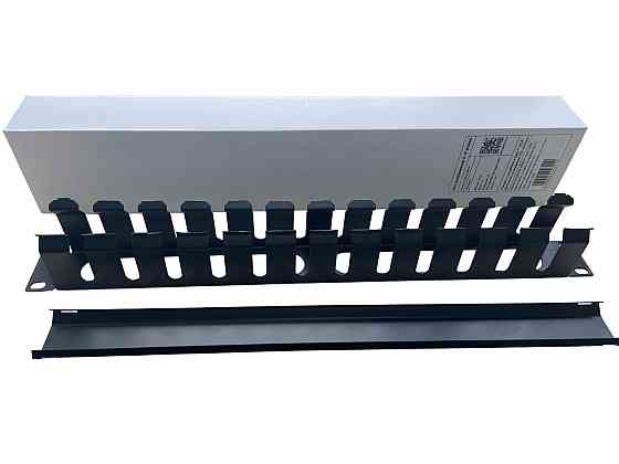 Кабельный организатор перфорированный Черный 1U 19 металлический (GCM-1U19INCH) Киев