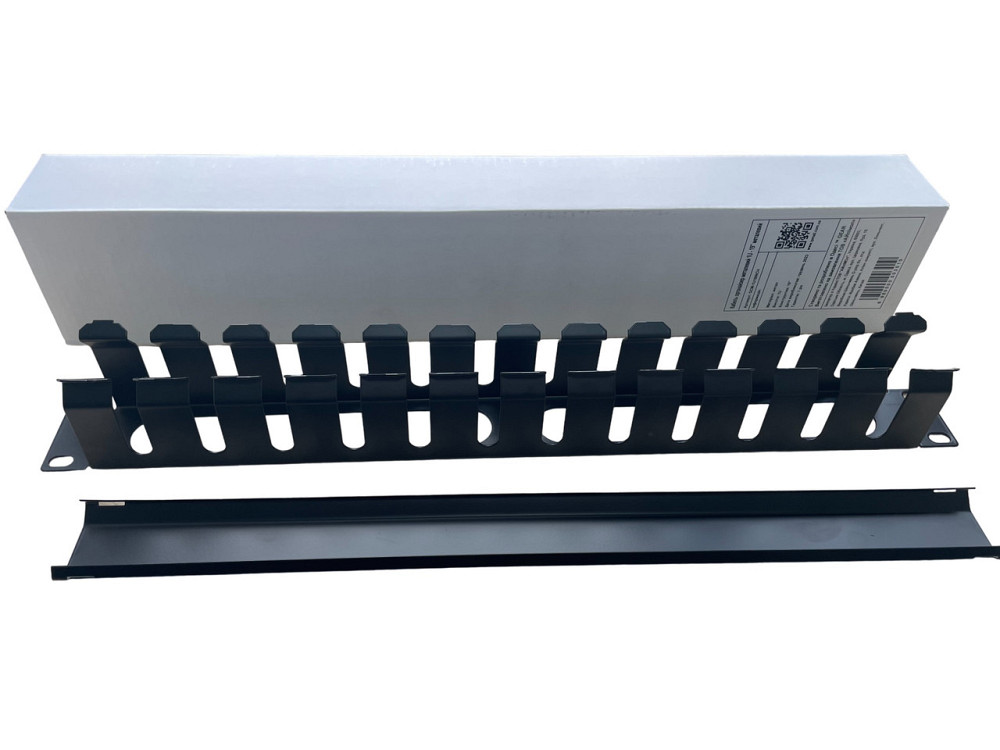 Кабельный организатор перфорированный Черный 1U 19 металлический (GCM-1U19INCH) Киев - изображение 1