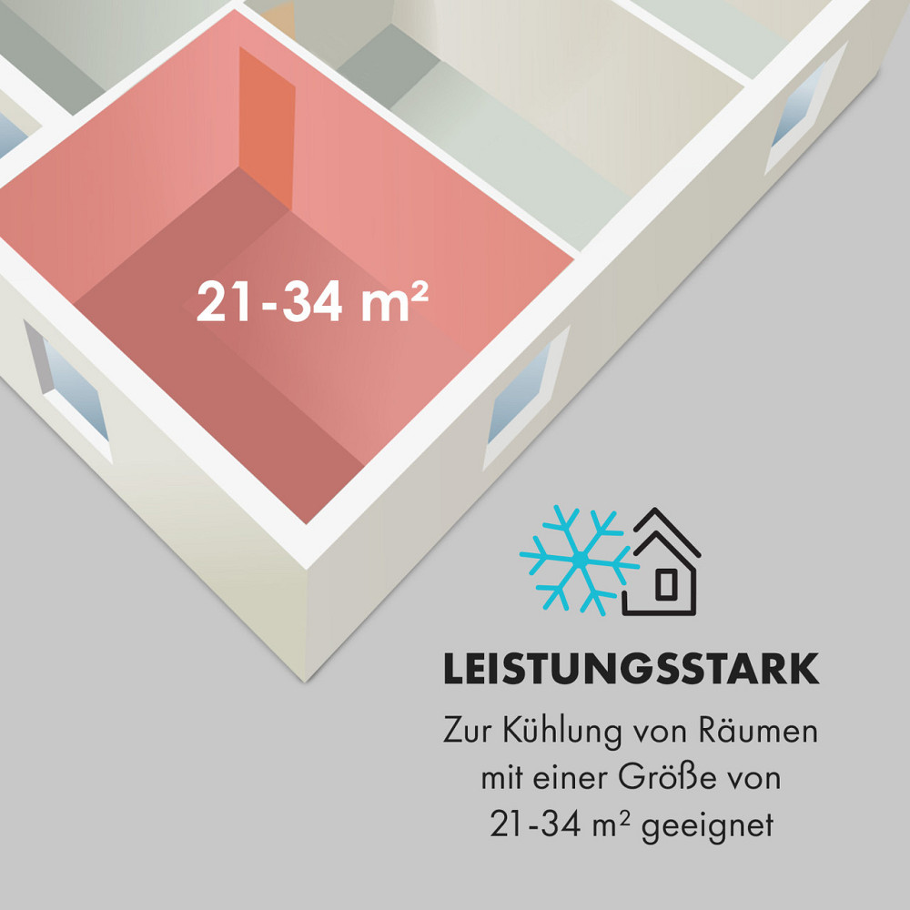 Pure Blizzard 3 2G Мобильный кондиционер 7000 BTU/2,1 кВт Пульт дистанционного управления Черный Черный Ровно - изображение 4