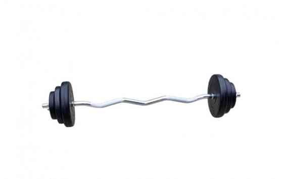 Штанга набірна W-подібна на 27 кг Гантелі, гирі, штанги і диски з пластиковим покриттям Київ