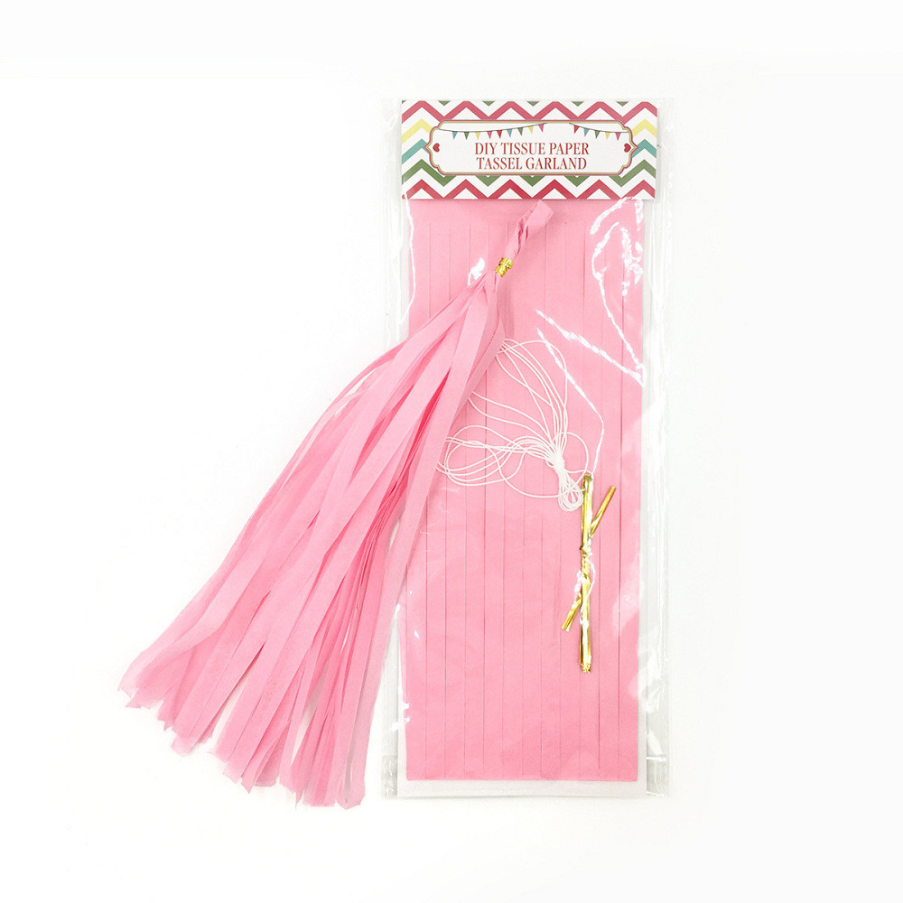 Пензлики тасел паперові гірлянди 5 шт 35 см рожевий Київ - фото 2
