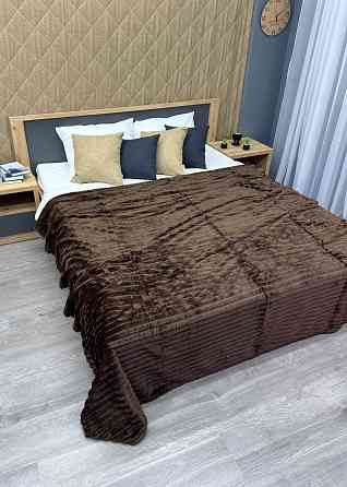 Плед-покривало смужка Шарпей 220х220 см (+-10см) Венге (87-197) Київ