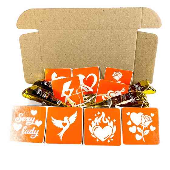 Набір хни з трафаретами для біо-тату №9 henna-set-09, 9 трафаретів Вінниця