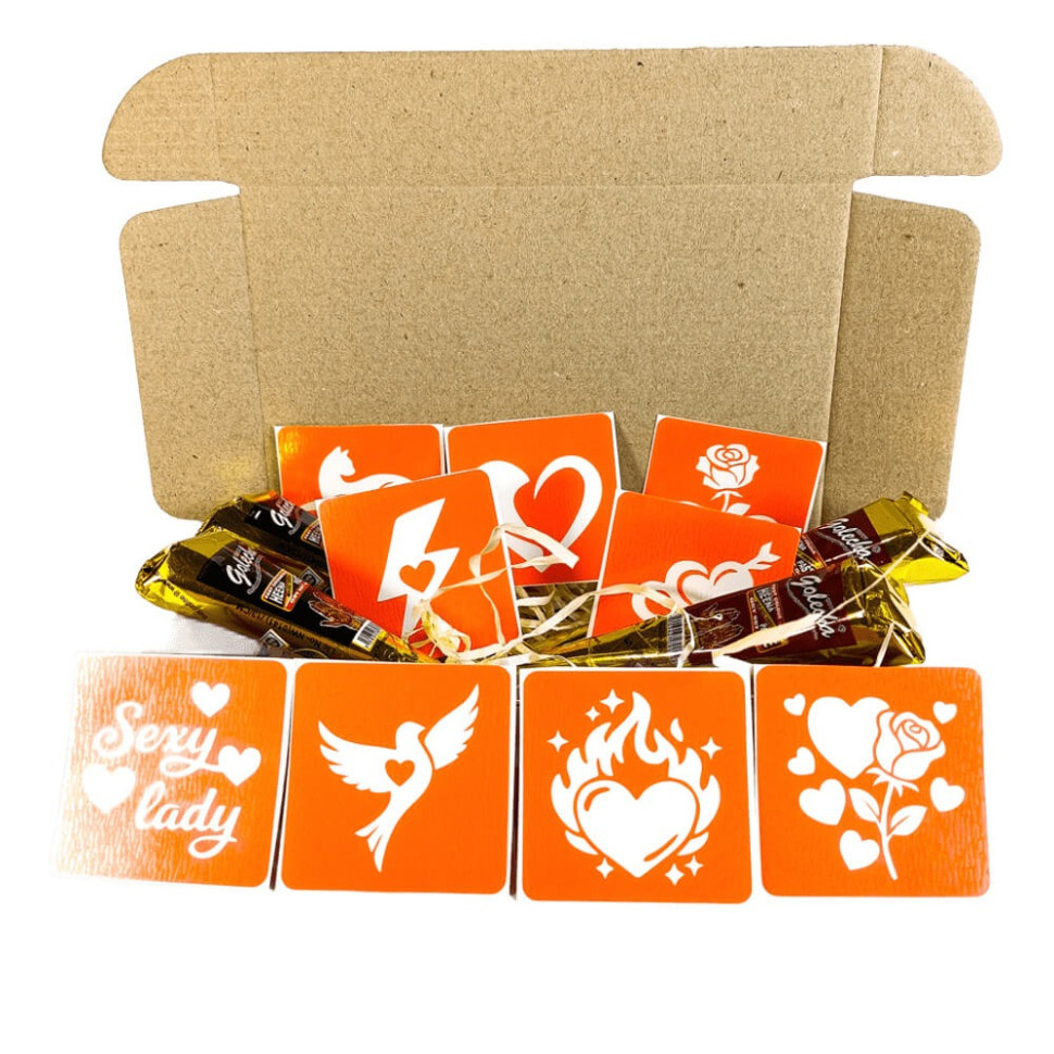 Набір хни з трафаретами для біо-тату №9 henna-set-09, 9 трафаретів Вінниця - фото 2