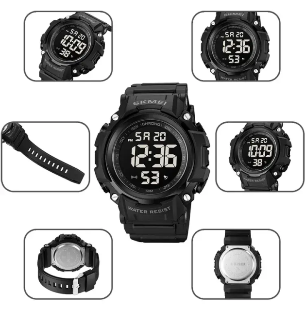 Чоловічий спортивний годинник Skmei 1886 (Чорний з чорним) Вінниця - фото 9
