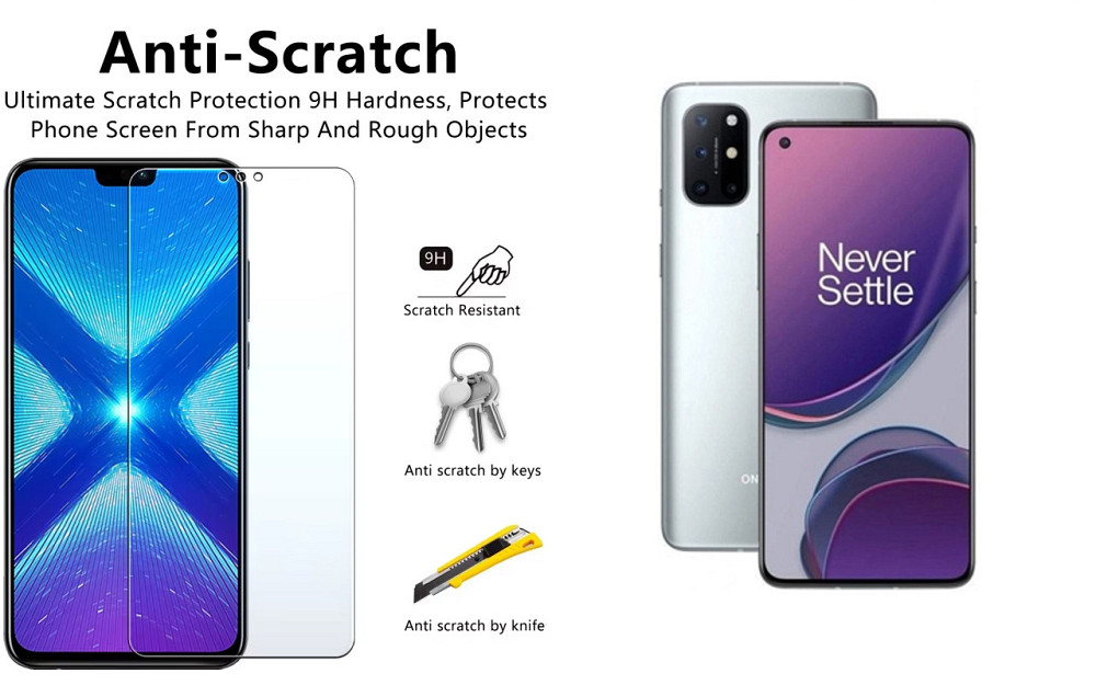 Защитное стекло NeoGlass для OnePlus 8T – ультрапрозрачное и устойчивое Киев - изображение 1