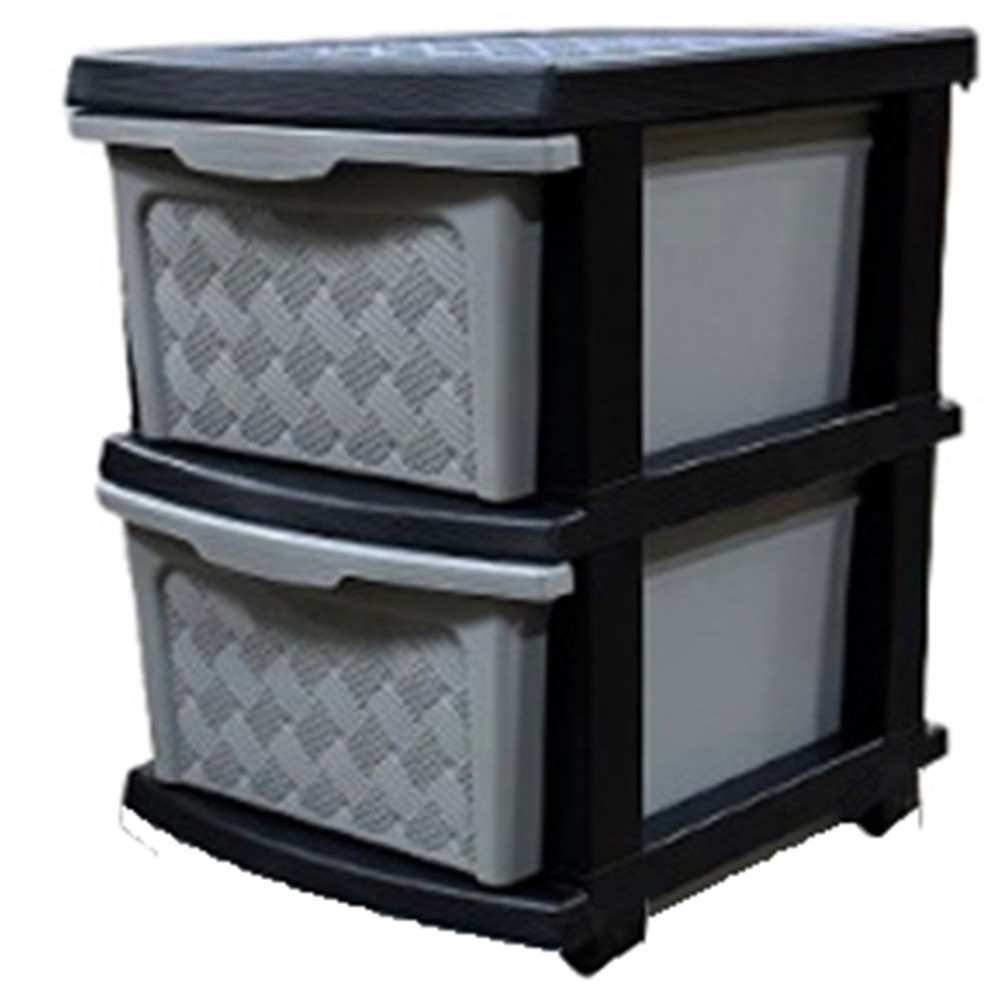 Комод пластиковий сіро-чорний "Компакт Плюс" 2 яруси 46*40*34см R-Plastic Одеса - фото 1