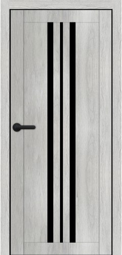 Двері міжкімнатні Порталіно PL-07 санома сіра чорне скло Київ - фото 1