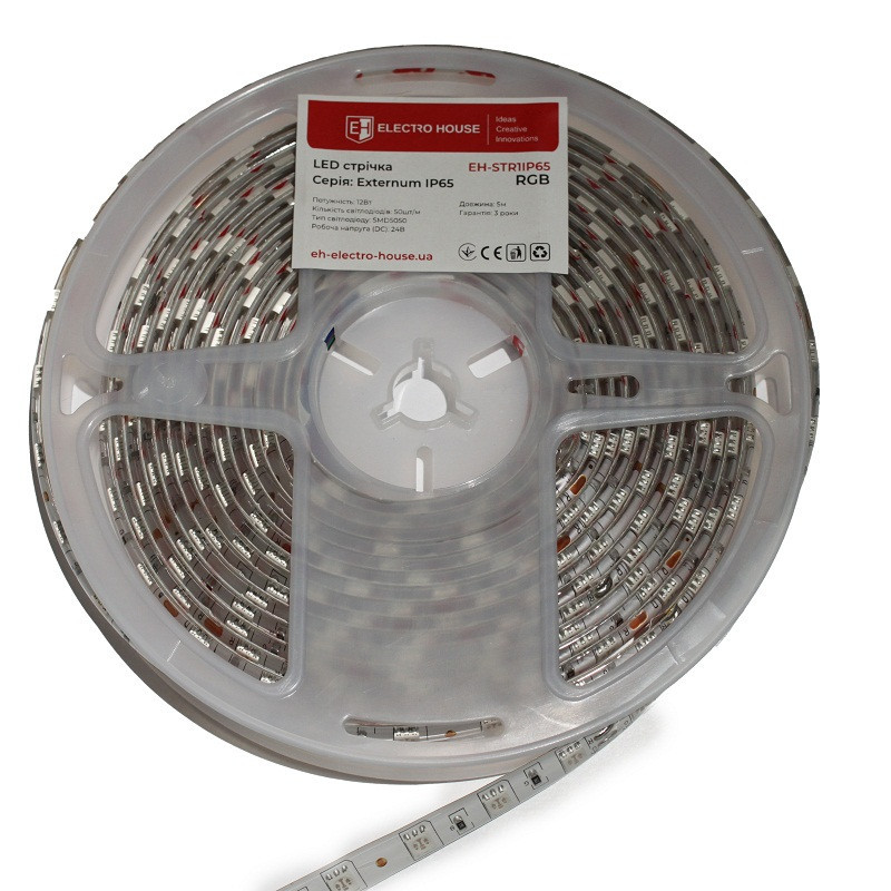 LED стрічка 12Вт 24В SMD5050 50 діодів, RGB, серія Externum IP65 , гарантія 3 роки Дніпро - фото 3