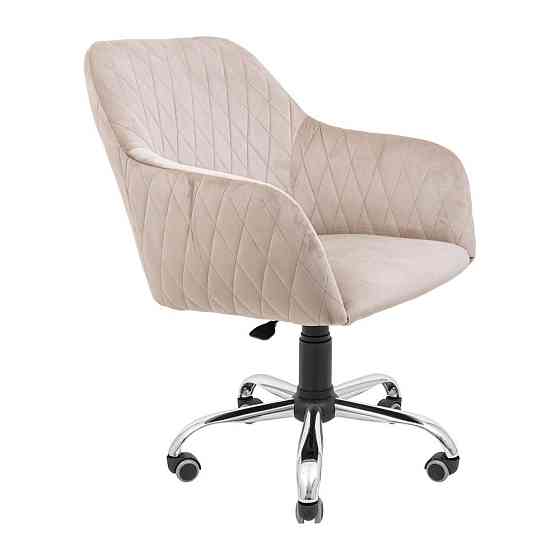 Стілець крісло м'який LibertyDesign U Riviera 21 Piastra Roll Хром Кремовий Київ