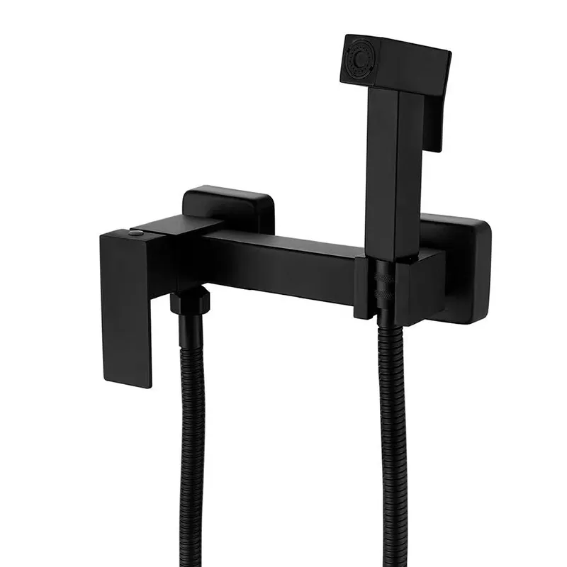 Элегантный смеситель для гигиенического душа Zerix KUB-222 Black из нержавеющей стали (ZX4857) Харьков - изображение 1