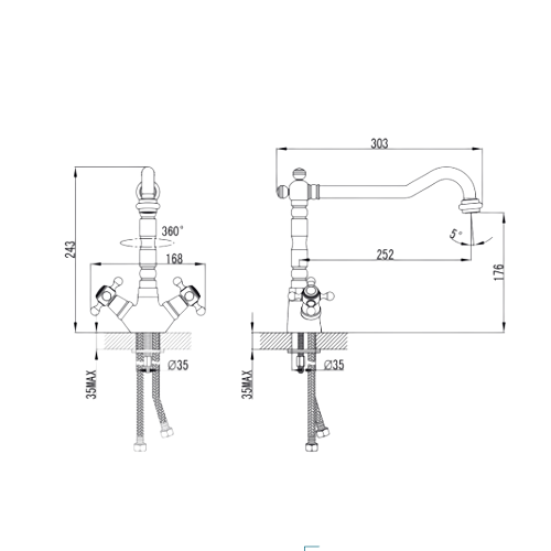 Змішувач Arno 1/2