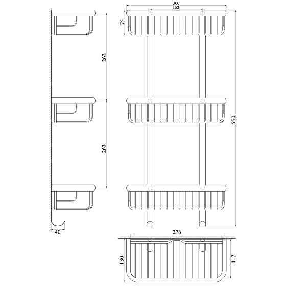 Поличка пряма потрійна TOPAZ 4103 Киев