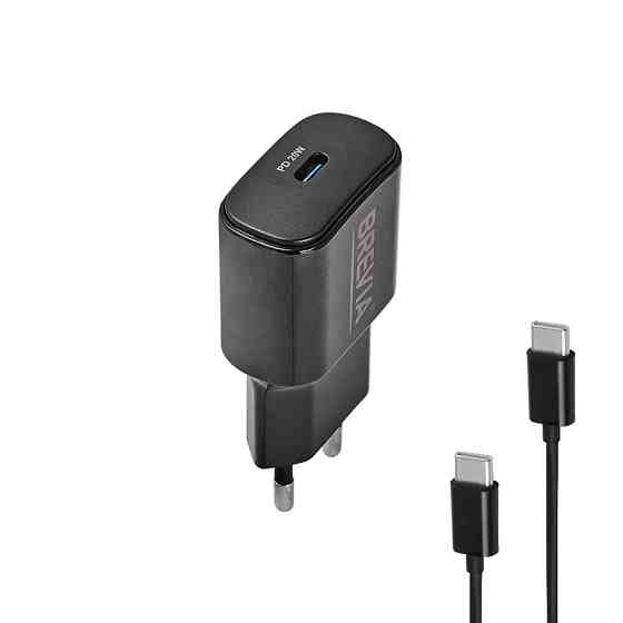 Сетевое зарядное устройство Brevia ePower PD20W + кабель USB-C to USB-C 1м черный Львов