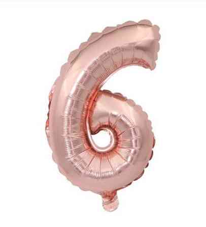 Кулька цифра 6 фольгована 32 дюйма рожеве золото Київ