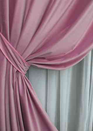 Комплект штор на люверсах VR-Textil Бархат № 1661ш Розовый 150х280 см 2 шт (37-0225) Киев