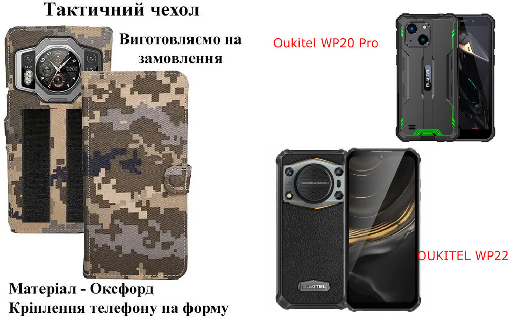 Тактический чехол для OnePlus 8, OnePlus 8T, OnePlus 8 Pro, крепится к снаряжению на липучке Киев - изображение 1
