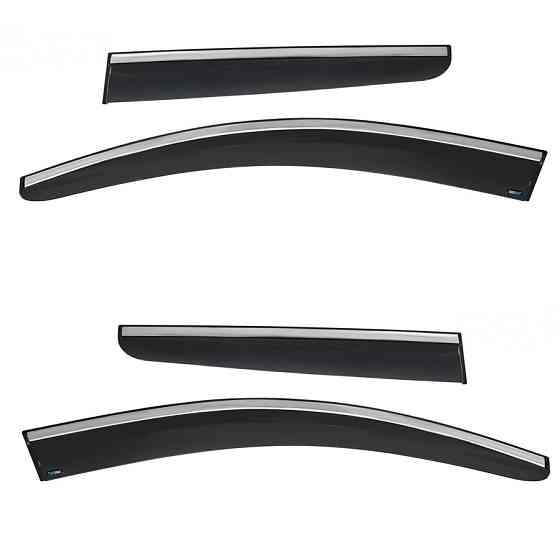 Дефлектори вікон (вітровики) з хром полосою Renault Kadjar 2015-2021, 4шт, SunPlex, на скотчі Вінниця