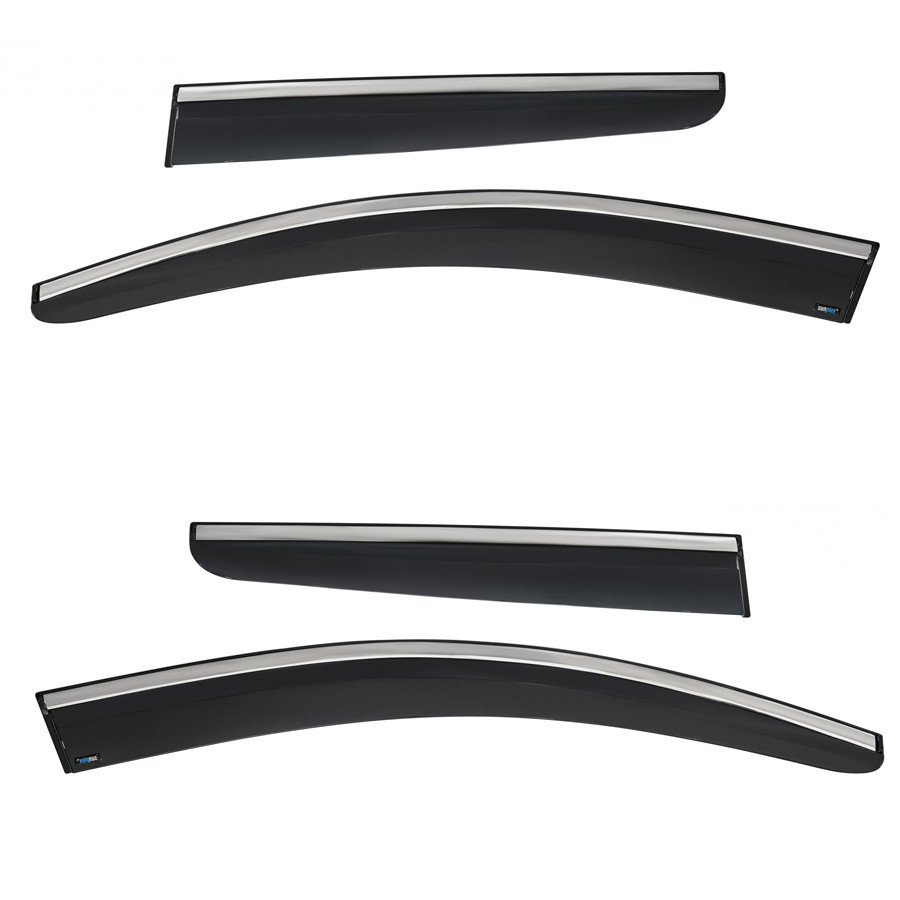 Дефлектори вікон (вітровики) з хром полосою Renault Kadjar 2015-2021, 4шт, SunPlex, на скотчі Вінниця - фото 1