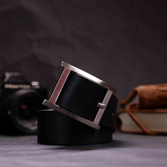 Якісний пояс під штани для чоловіків з натуральної шкіри GRANDE PELLE 11689 Чорний Київ