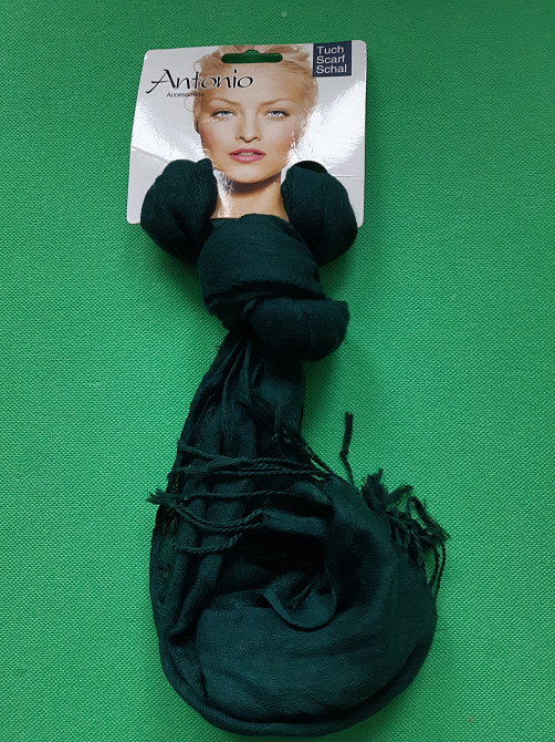 Зеленый шарф женский - размер шарфа приблизительно 170*65см, 100% полиэстер Киев - изображение 1