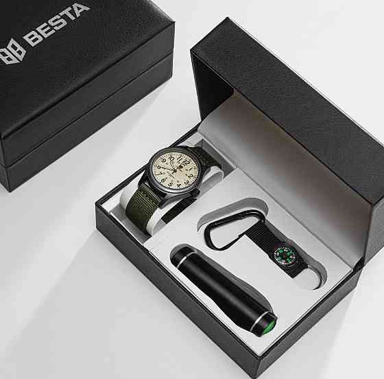 Годинник чоловічий наручний тактичні Besta Box Command Light набір з компасом Вінниця