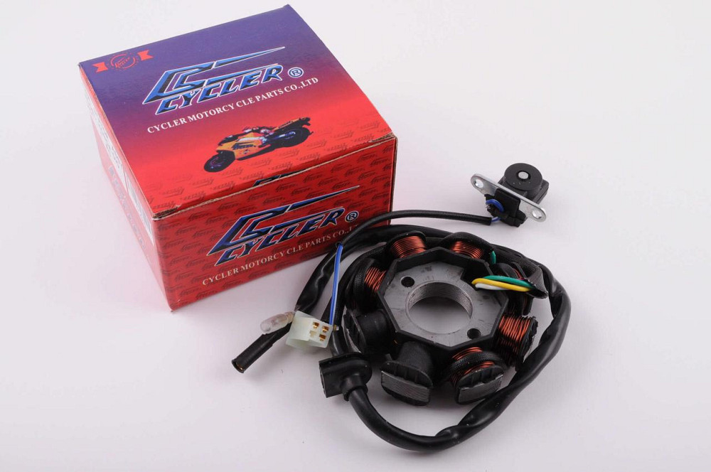 Статор генератора скутер 4 Т Китай 50 (6+2 котушок, 5 контактів) Мукачево - фото 1