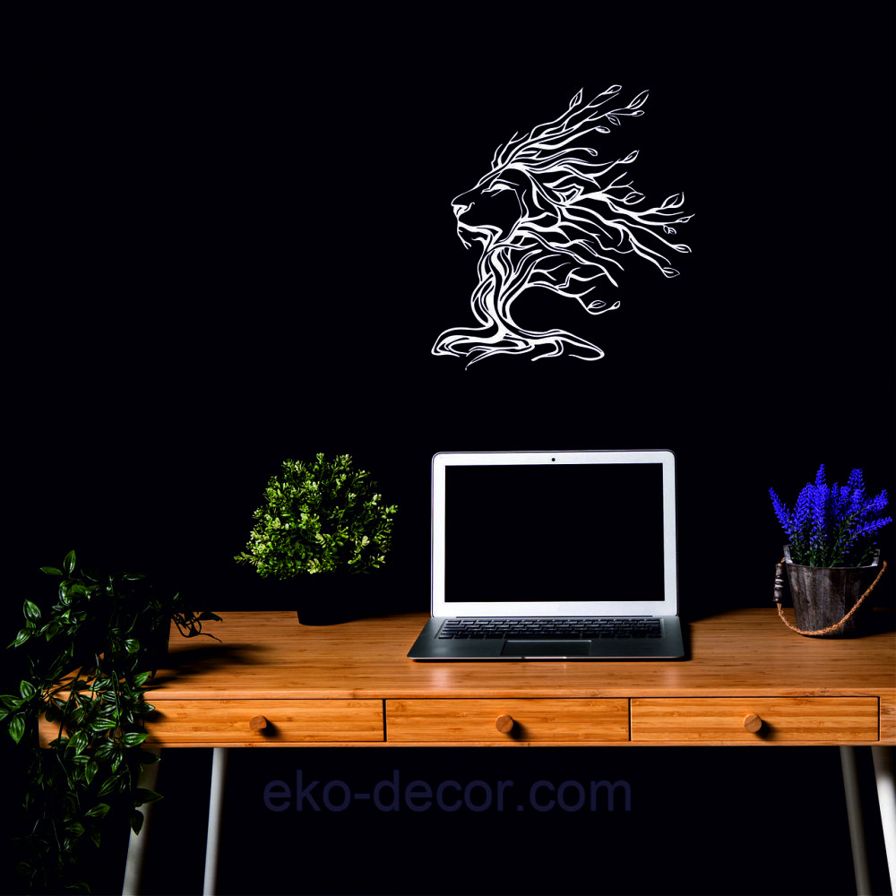 Декоративное настенное 3D Панно «Лев» Декор на стену с объемом 70*64 см, Белый Киев - изображение 8