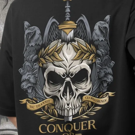 Футболка чоловіча з  принтом Conquer or Die Розмір 48 Дніпро