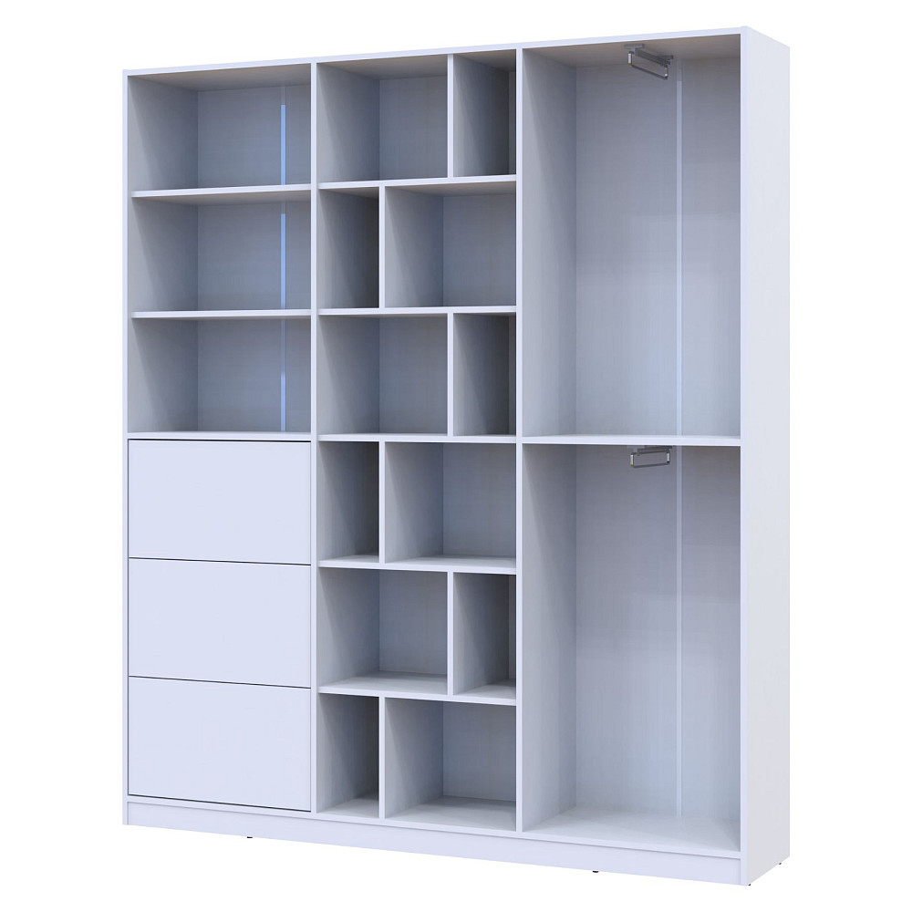 Шафа для одягу з висувними ящиками Doros Морган 180х38,5х210 см Білий (DRS-011220) Дніпро - фото 7