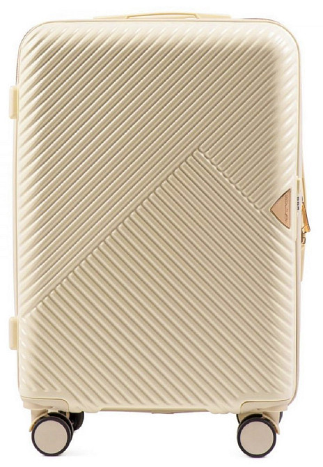 Чемодан пластиковый Wings WN01 средний 65 см бежевый Киев - изображение 2