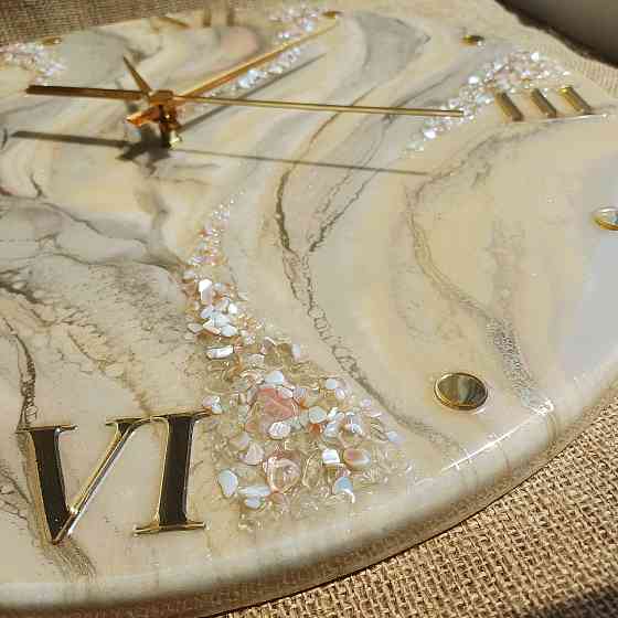 Годинник настінний 40 см з епоксидної смоли ручної роботи Дніпро